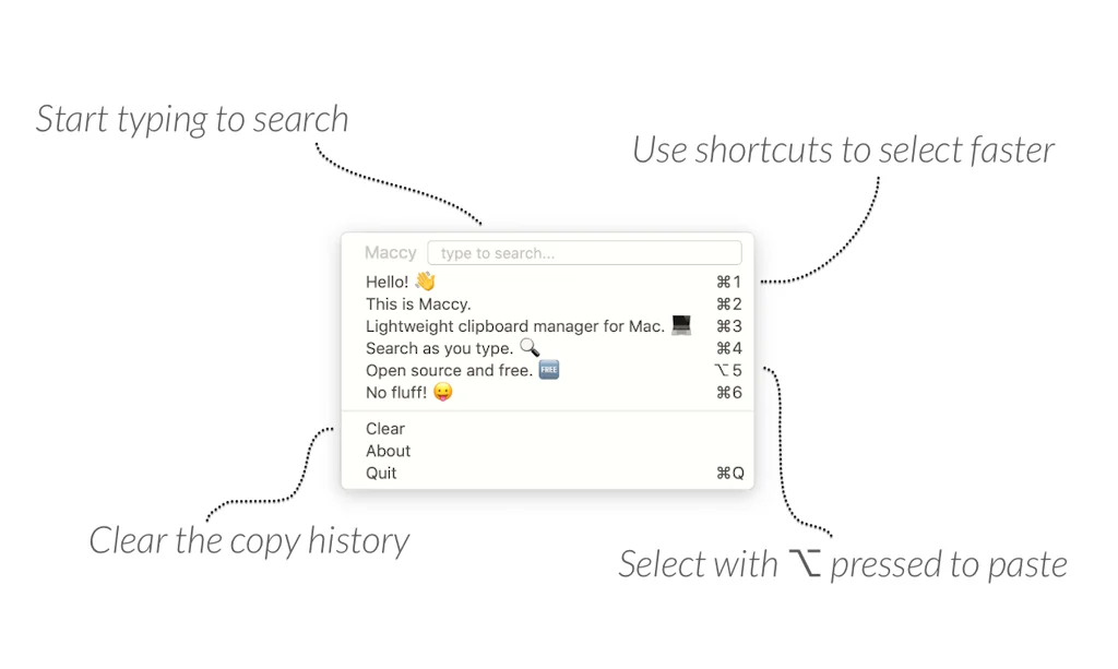 Maccy screenshot 1 of 2