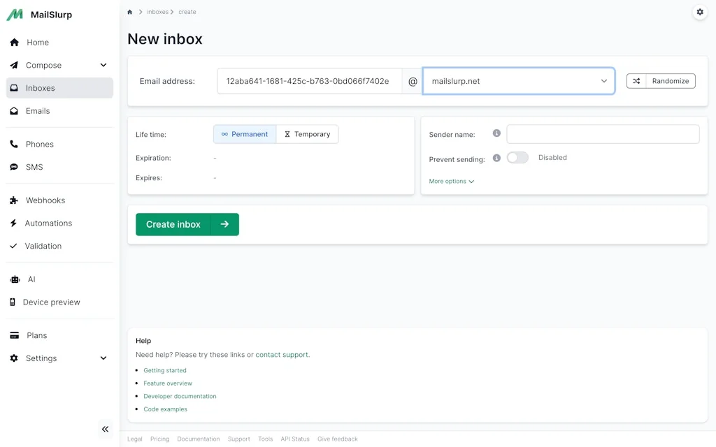 MailSlurp screenshot 2 of 11