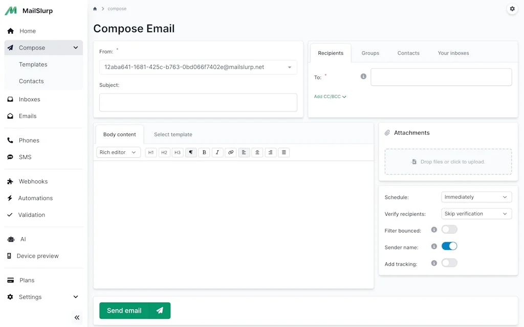 MailSlurp screenshot 7 of 11