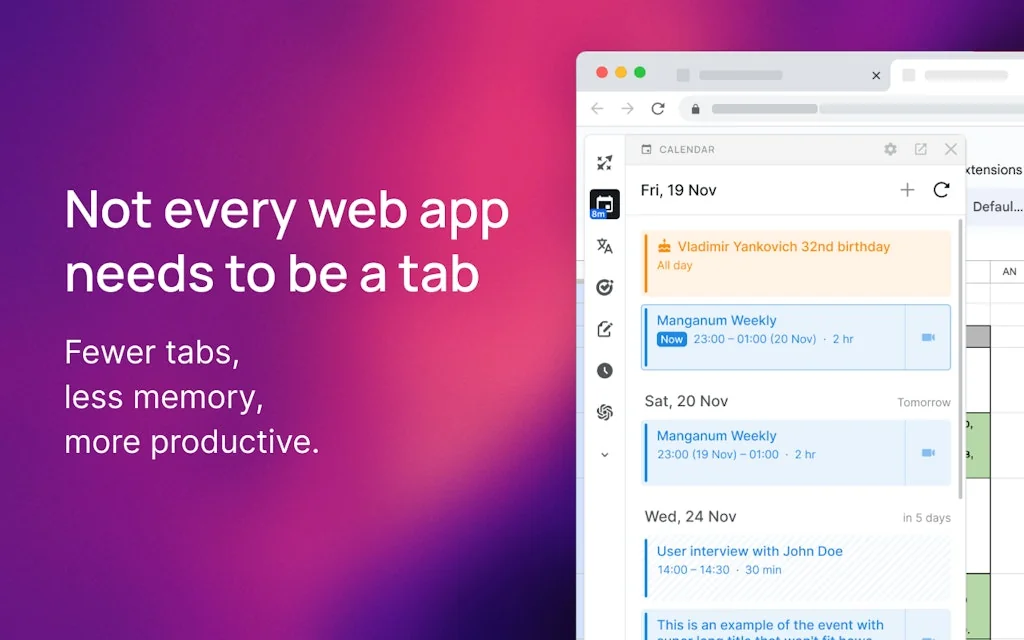 Manganum sidebar for Google Chrome screenshot 3 of 3