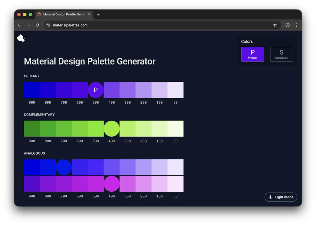 Material Design Palette Generator screenshot 1 of 3