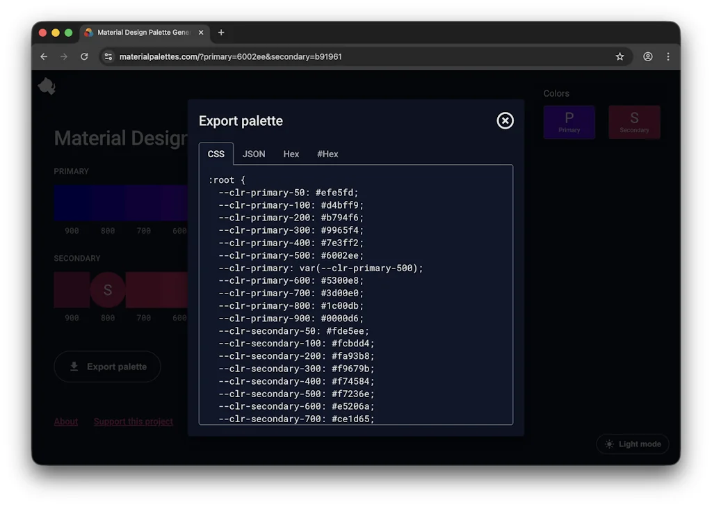 Material Design Palette Generator screenshot 3 of 3