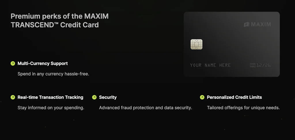 MAXIM CREDIT CARD  screenshot 2 of 2