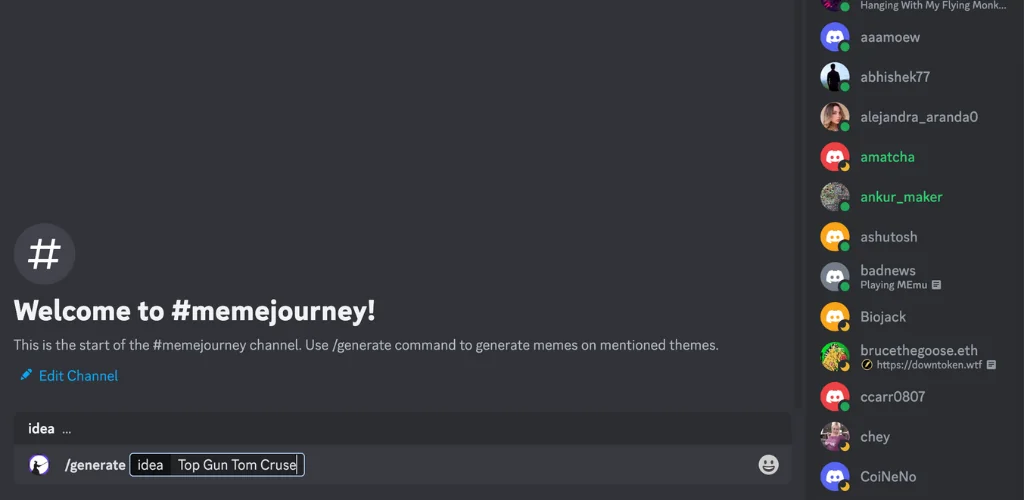 Memejourney - ChatGPT for memes screenshot 2 of 3