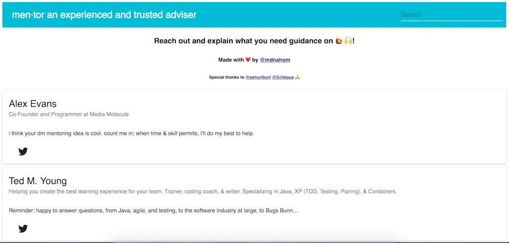 Mentor List screenshot 2 of 2