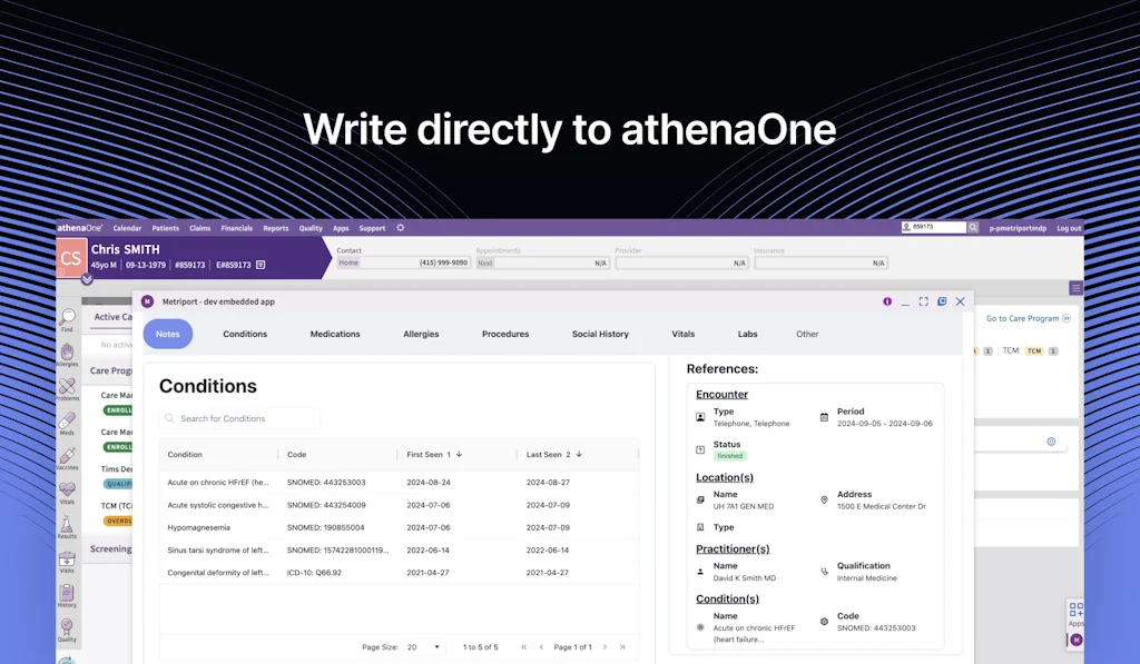 Metriport athenahealth integration screenshot 4 of 6
