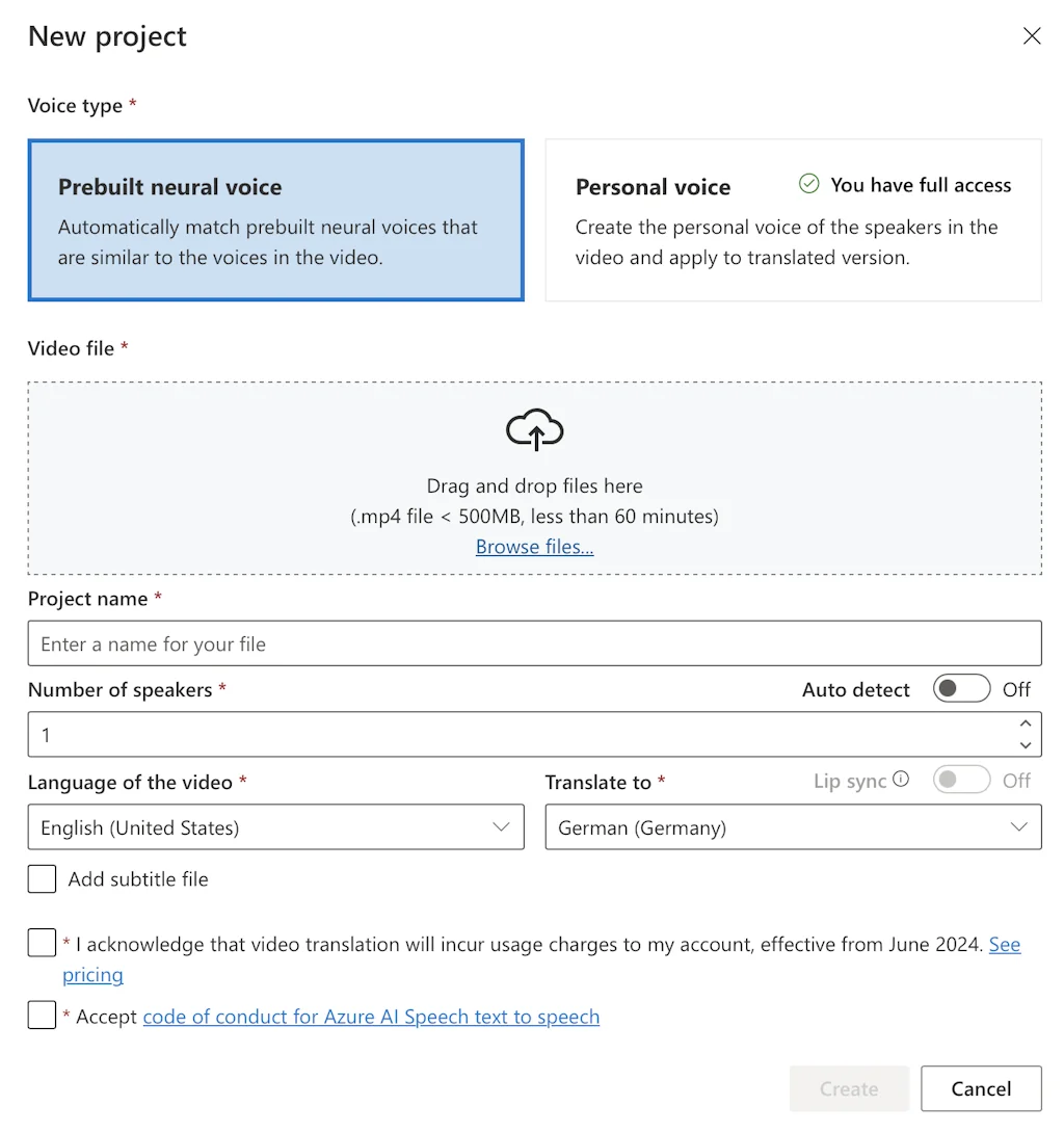 Microsoft Azure Video Translation API screenshot 1 of 6