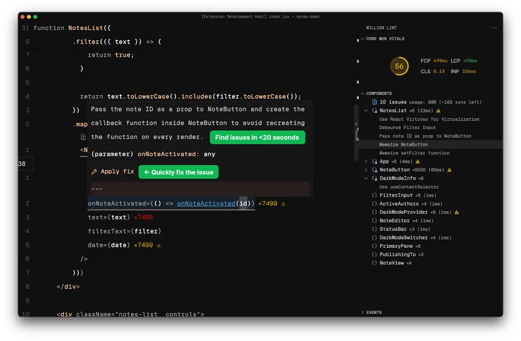 Million.js screenshot 2 of 4