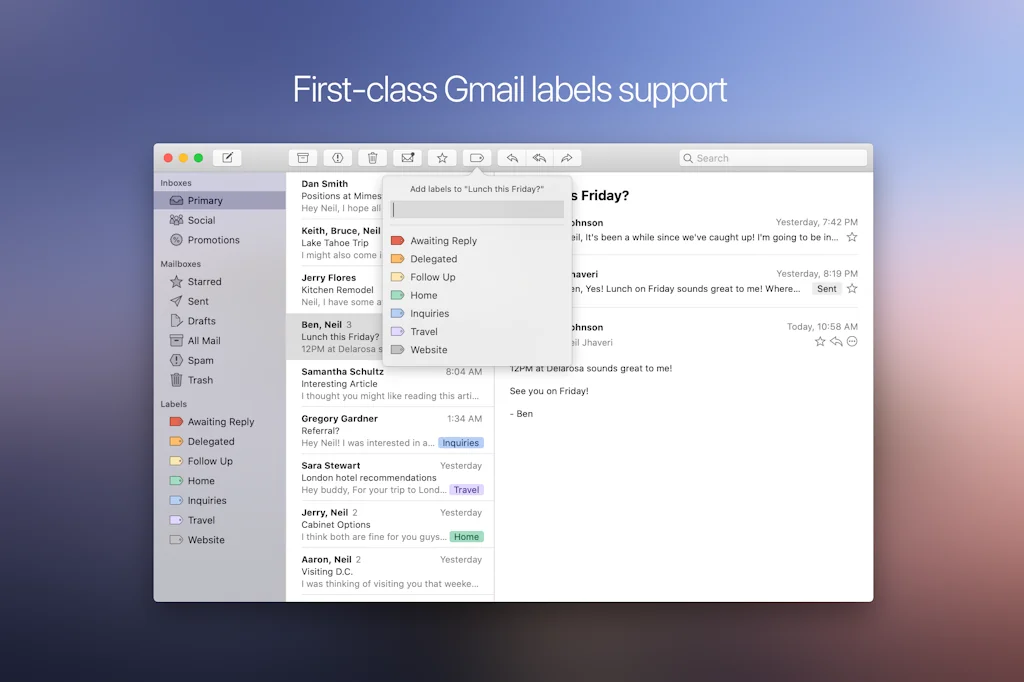 Mimestream screenshot 2 of 4