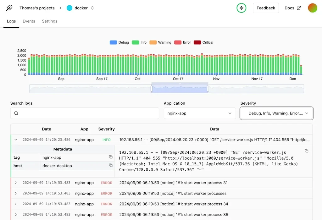 Minilog screenshot 1 of 2