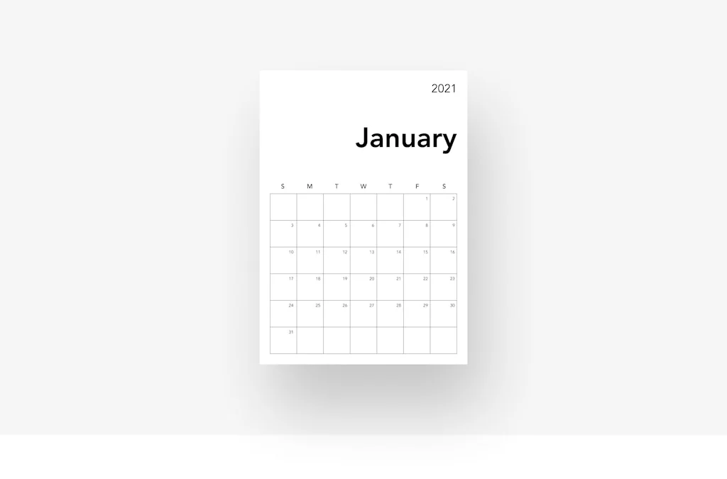 Minimal Calendar For 2021 screenshot 3 of 6