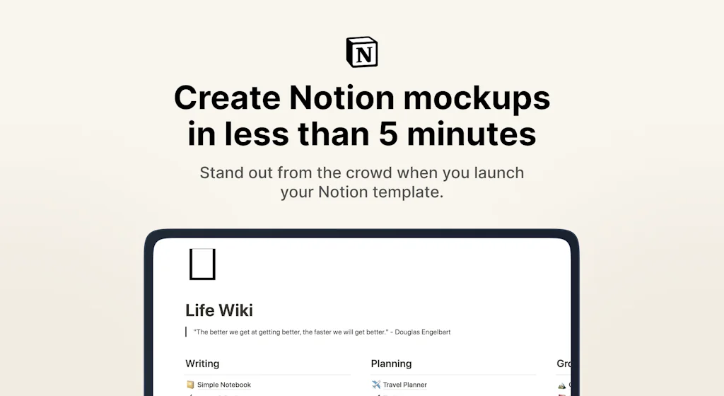 Minimalist Notion Template Mockups screenshot 3 of 7
