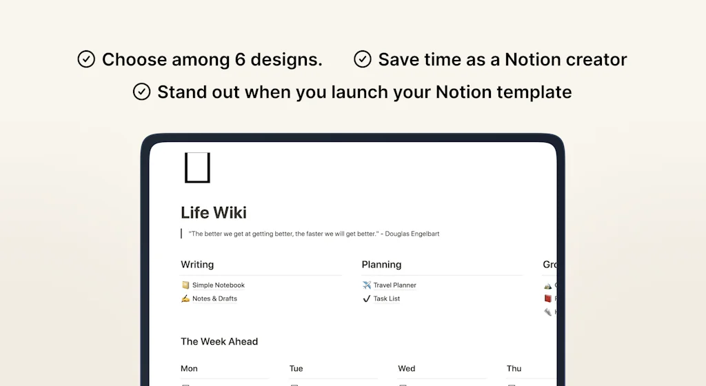 Minimalist Notion Template Mockups screenshot 6 of 7