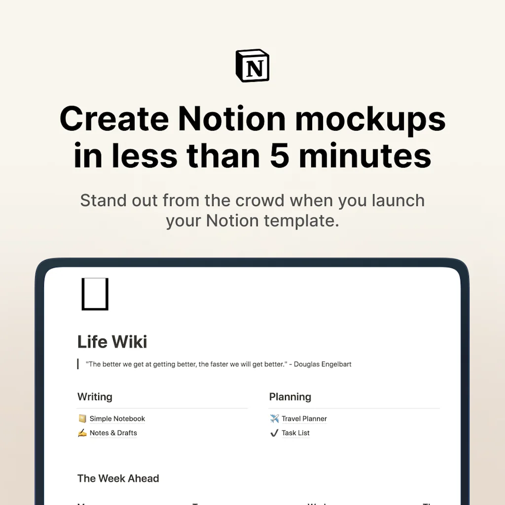 Minimalist Notion Template Mockups screenshot 7 of 7