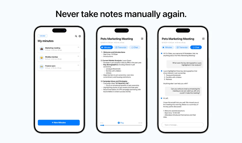Minutes: AI Meeting Notes & Transcripts screenshot 3 of 3