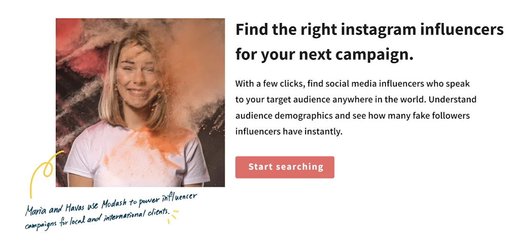 Modash Influencer Search screenshot 1 of 3