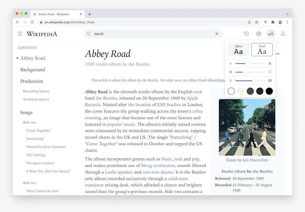 Modern for Wikipedia screenshot 5 of 8