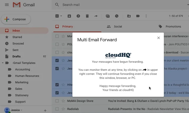 Multi Email Forward by cloudHQ 2.0 screenshot 6 of 6