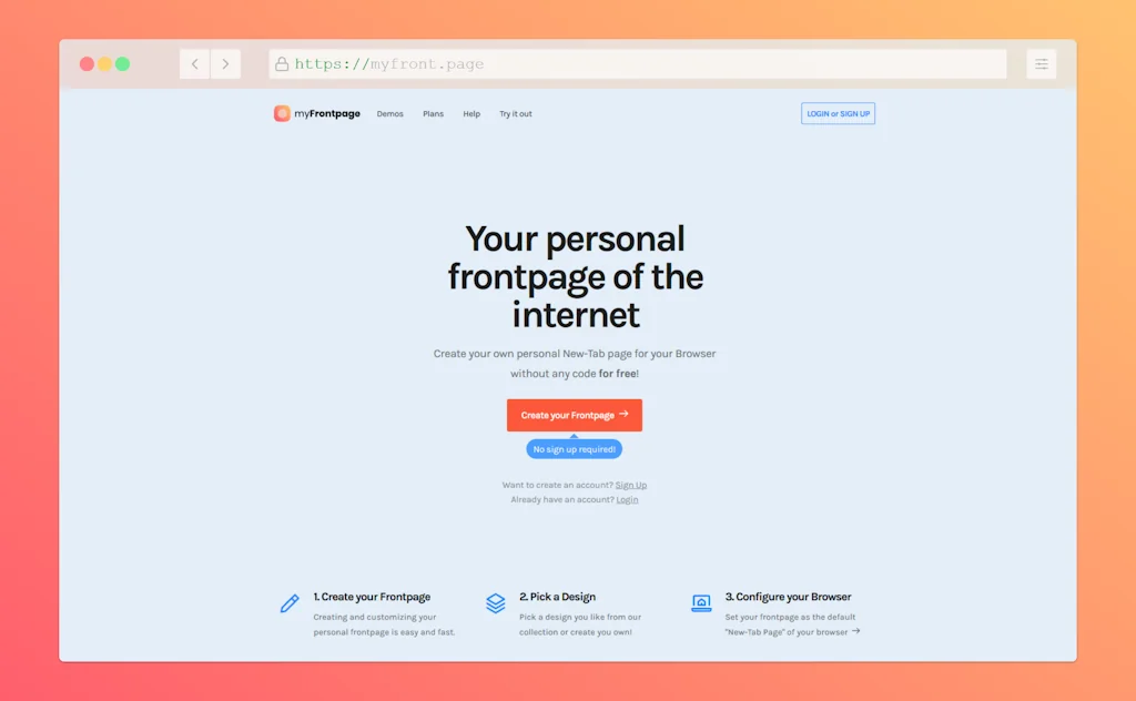 myFrontpage screenshot 1 of 3