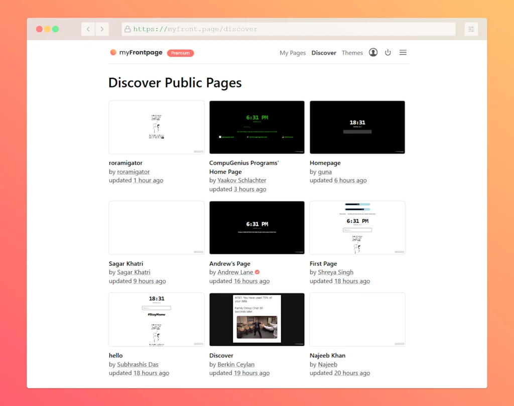 myFrontpage screenshot 2 of 3