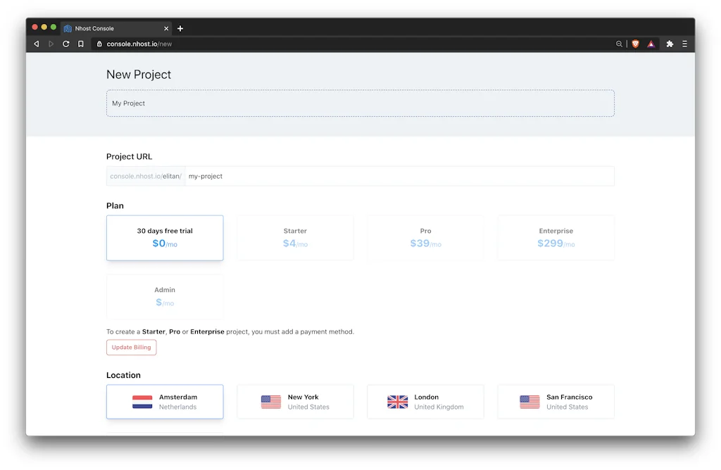 Nhost screenshot 2 of 3