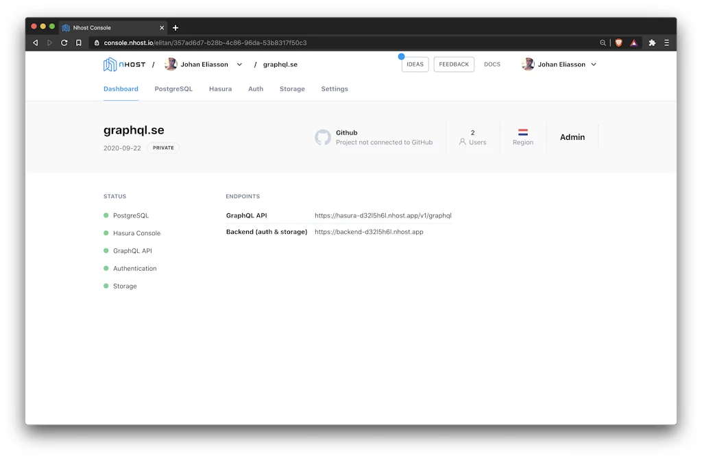 Nhost screenshot 3 of 3