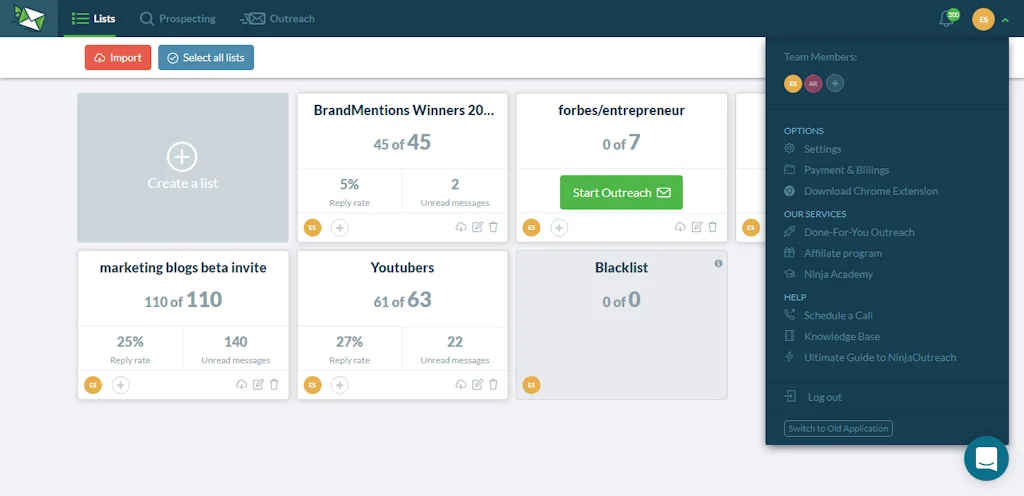 Ninja Outreach screenshot 2 of 5