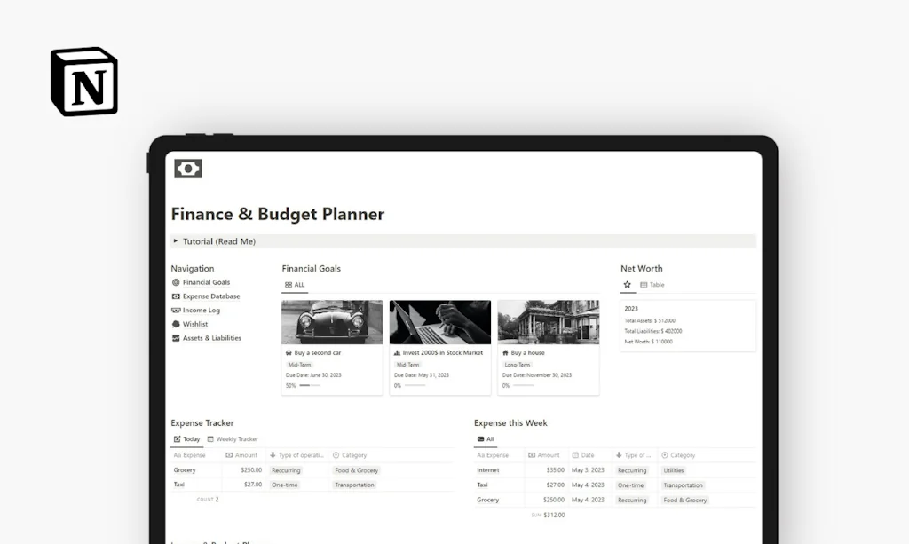 Notion Finance and Budget Planner screenshot 2 of 4