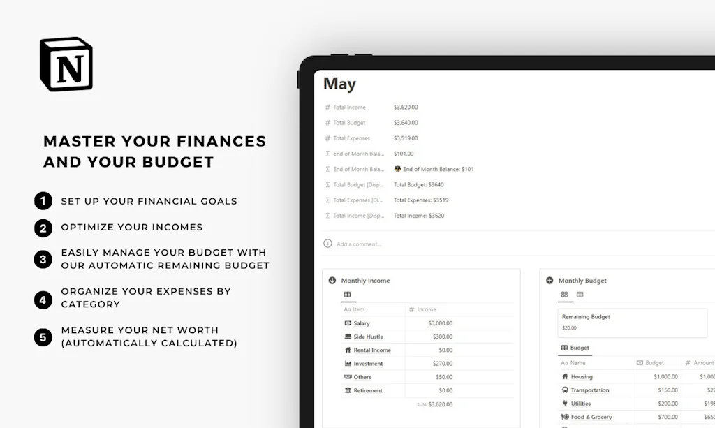 Notion Finance and Budget Planner screenshot 3 of 4