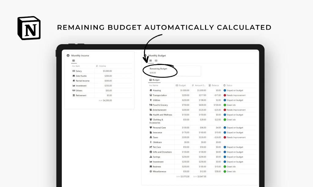 Notion Finance and Budget Planner screenshot 4 of 4