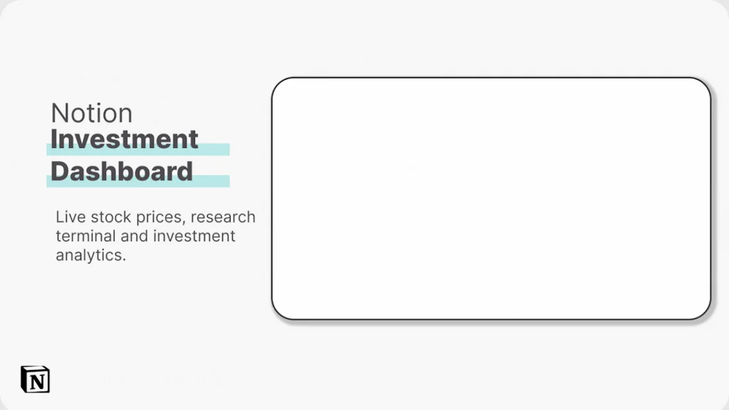 Notion Investment Dashboard screenshot 1 of 7