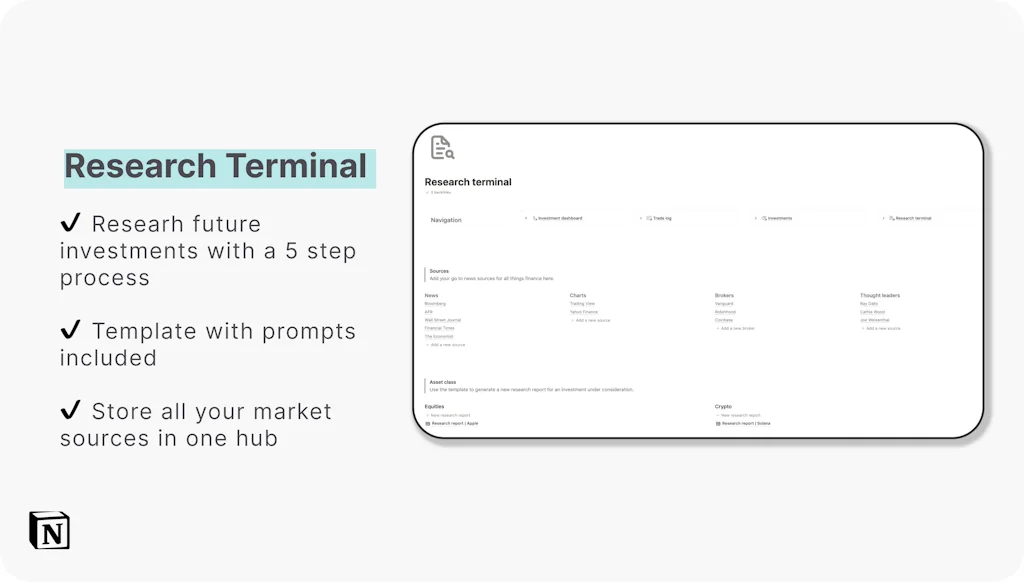 Notion Investment Dashboard screenshot 6 of 7