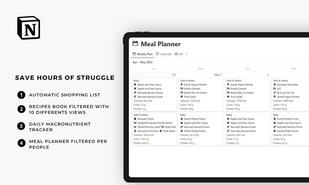 Notion Meal Planner screenshot 3 of 4