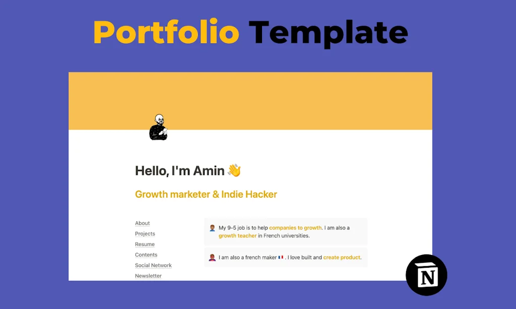 Notion Portfolio screenshot 1 of 8