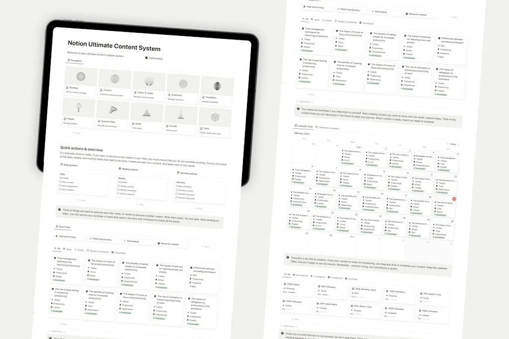 Notion Ultimate Content System screenshot 2 of 8