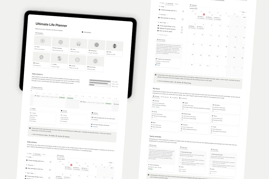 Notion Ultimate Life Planner screenshot 4 of 9