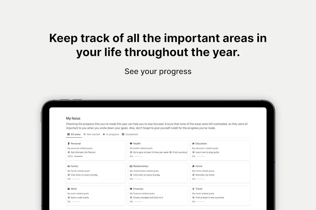 Notion Ultimate Life Planner screenshot 7 of 9