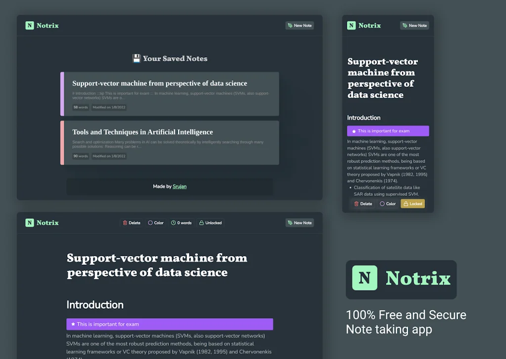 Notrix screenshot 1 of 3