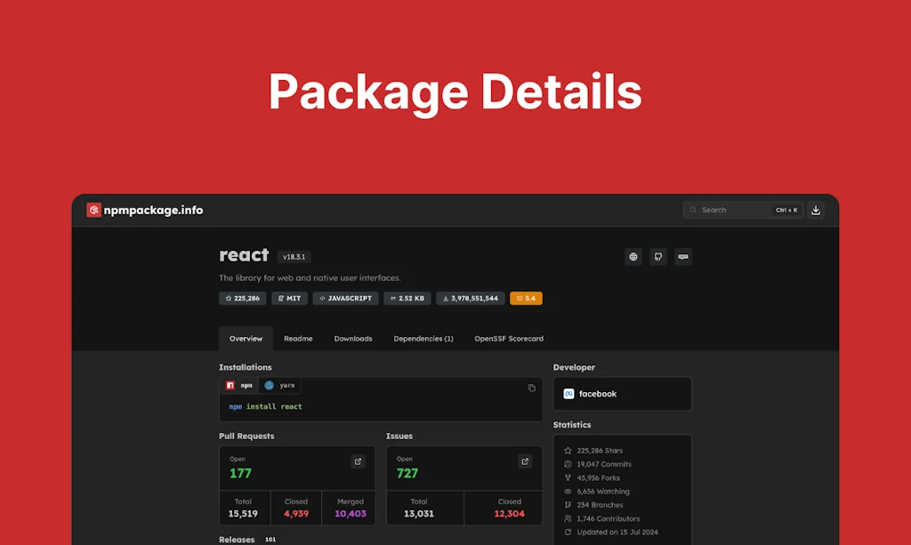 npmpackage.info screenshot 4 of 5