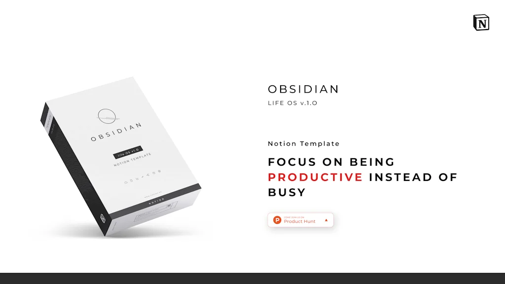 Obsidian Life OS : Notion template screenshot 1 of 5