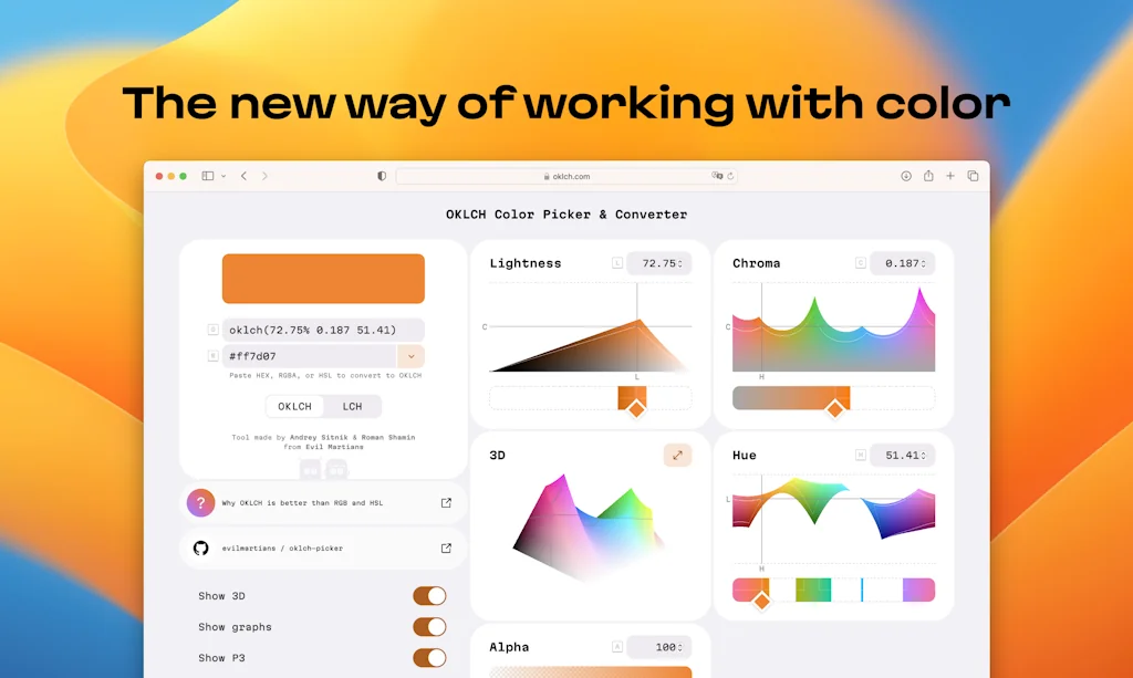 OKLCH Color Picker & Converter screenshot 1 of 3