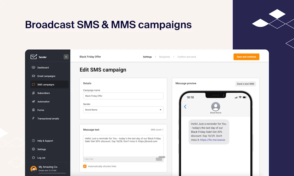 Sender screenshot 1 of 3