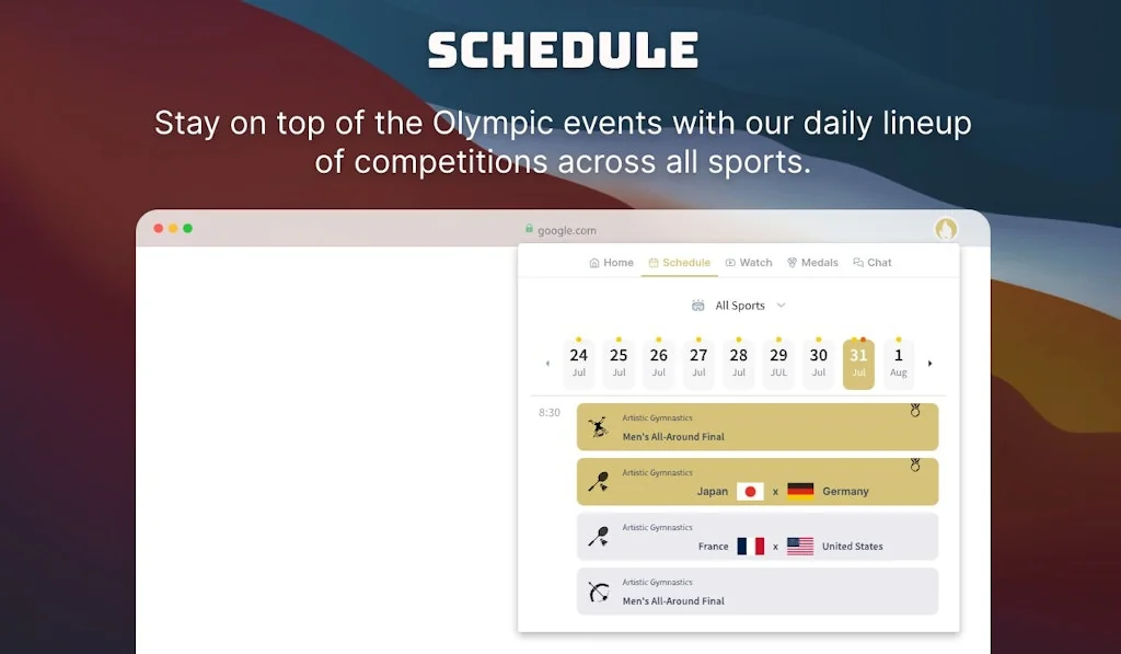 Olympic Games Chrome Extension screenshot 2 of 5