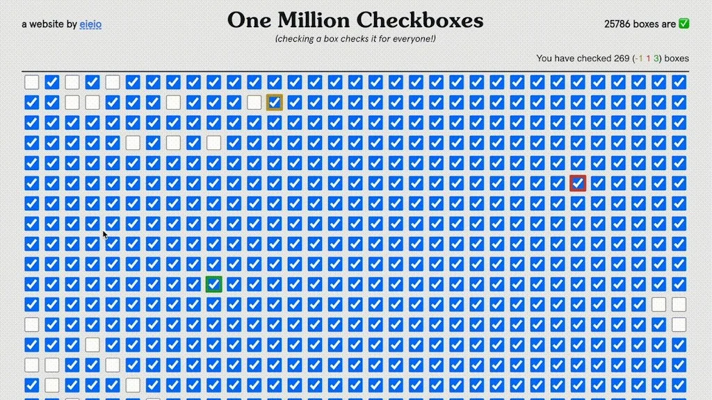 One Million Checkboxes screenshot 1 of 1