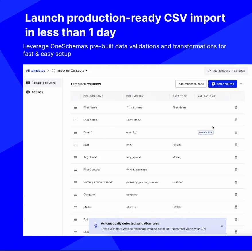 OneSchema screenshot 1 of 4