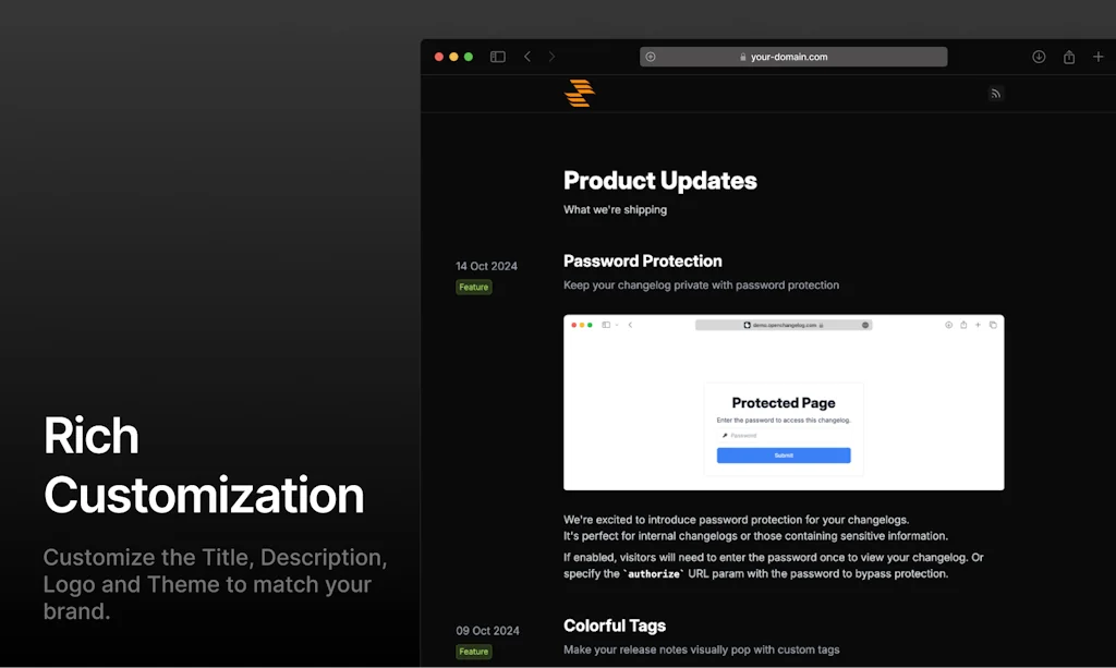 Openchangelog screenshot 1 of 5