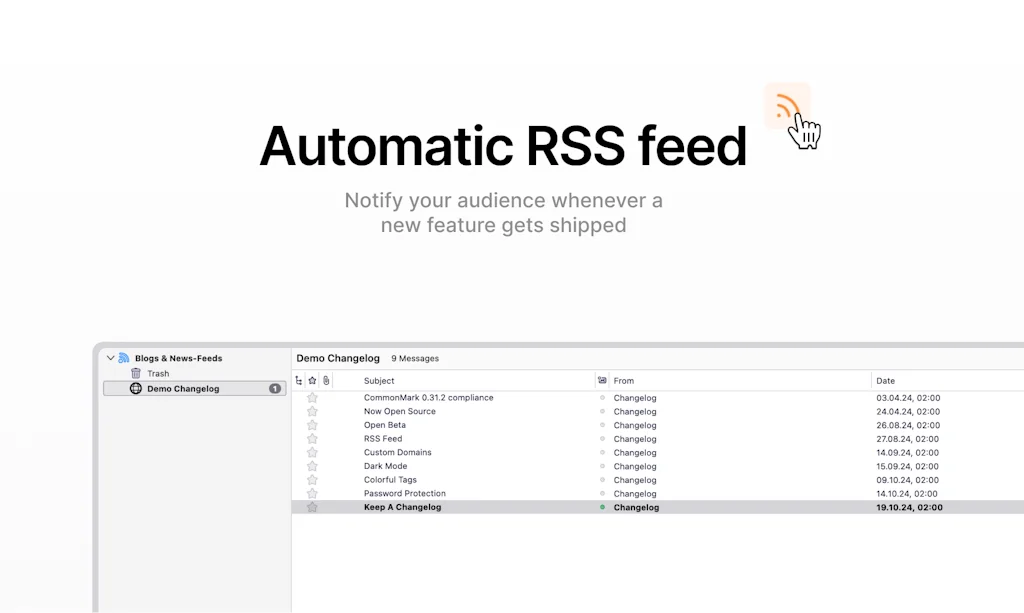 Openchangelog screenshot 3 of 5