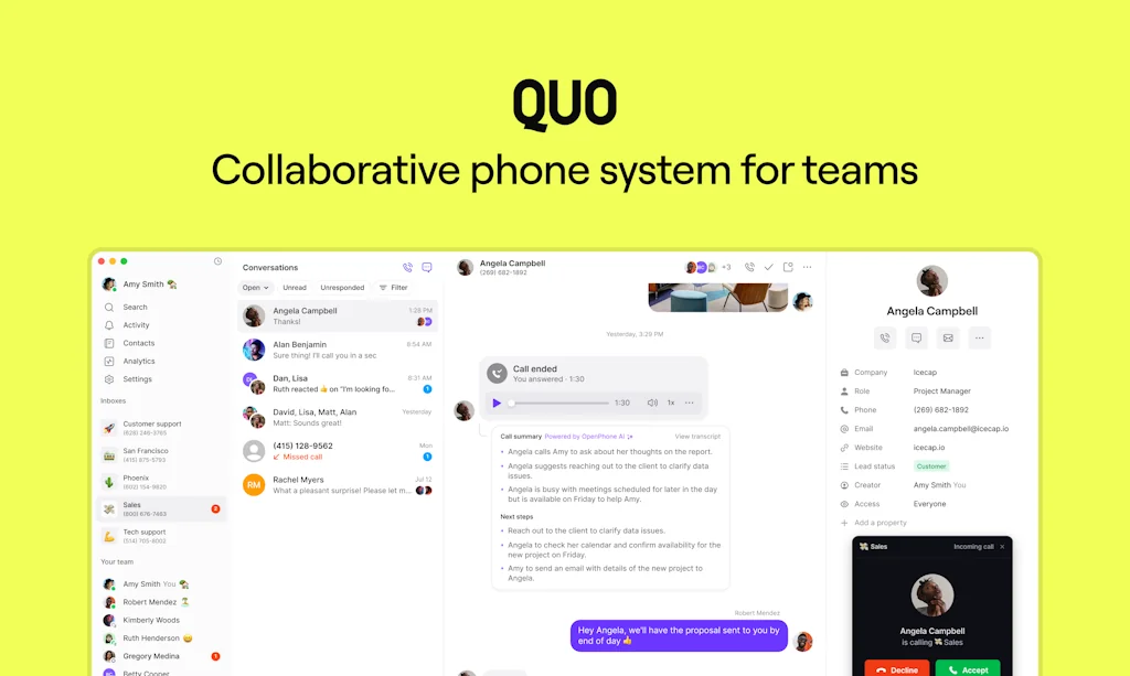 Quo (formerly OpenPhone) screenshot 1 of 3