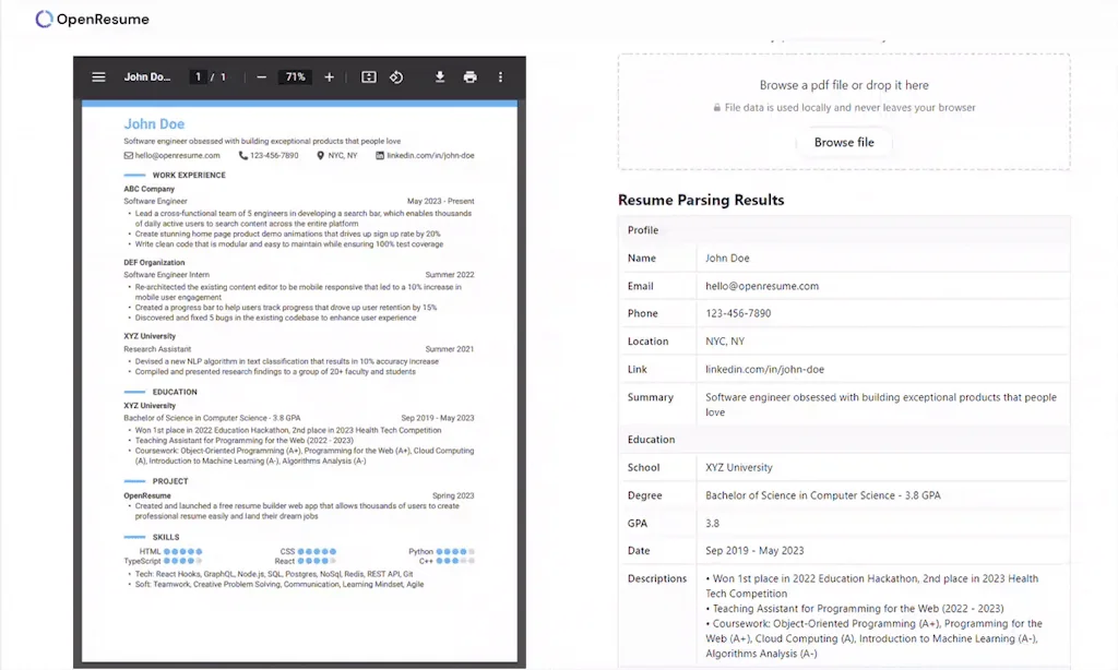 OpenResume screenshot 2 of 3