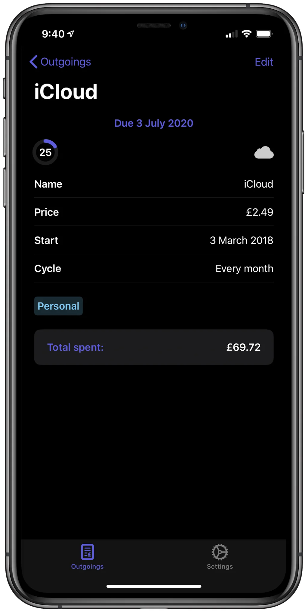 Outgoings screenshot 2 of 10